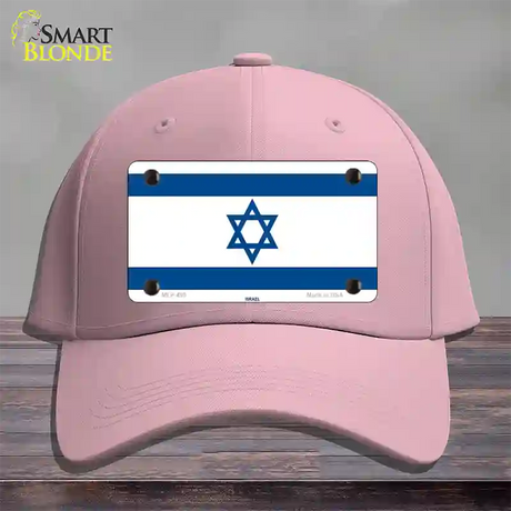 Israel Flag Novelty License Plate Hat Cotton / Pink