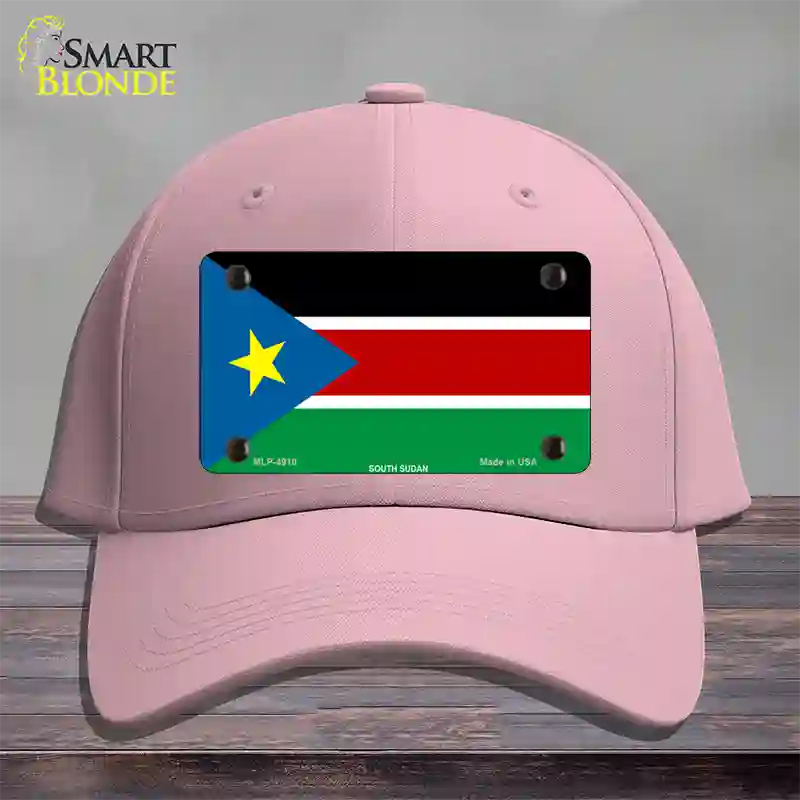 South Sudan Flag Novelty License Plate Hat Cotton / Pink