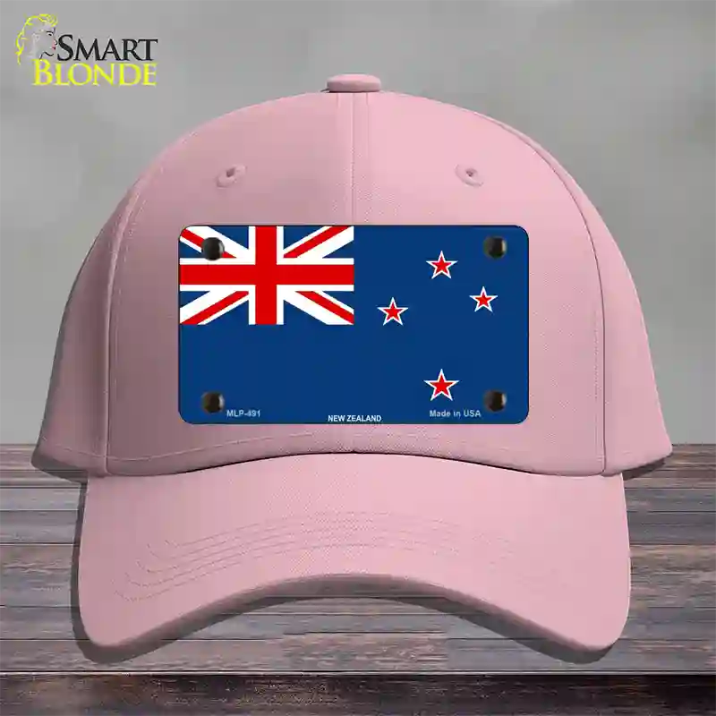 New Zealand Flag Novelty License Plate Hat Cotton / Pink