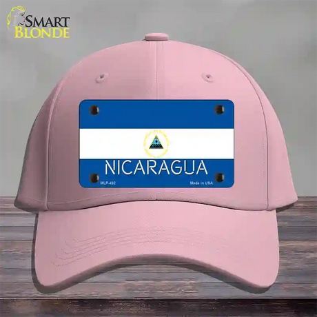 Nicaragua Flag Novelty License Plate Hat Cotton / Pink