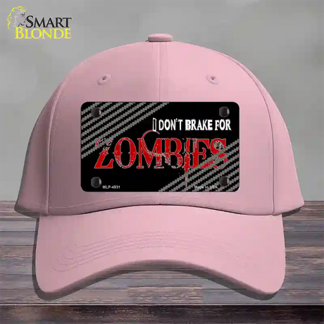 Dont Brake For Zombies Novelty License Plate Hat Cotton / Pink