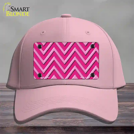 Pink Light Pink Large Chevron Novelty License Plate Hat Cotton / Pink