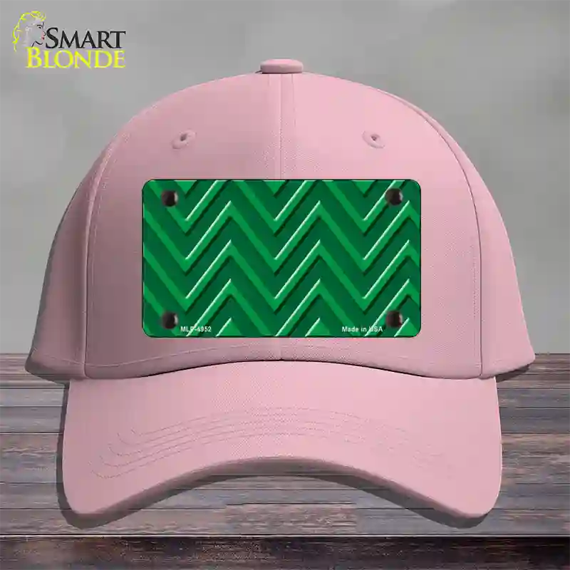 Green Light Green Large Chevron Novelty License Plate Hat Cotton / Pink