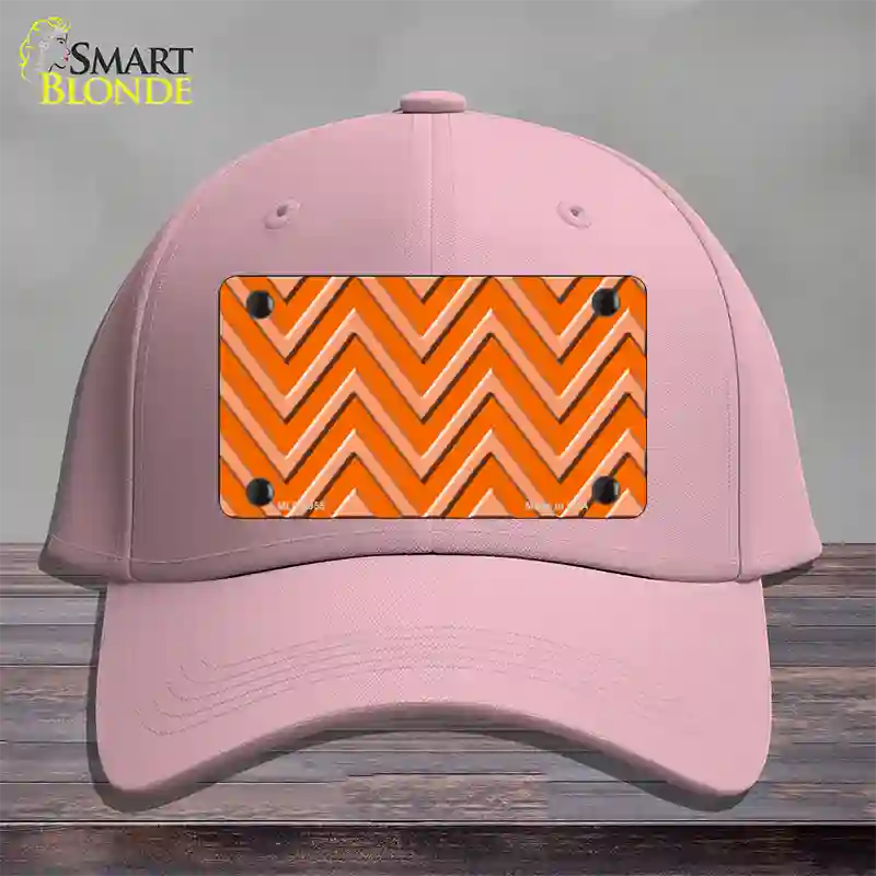 Orange Light Orange Large Chevron Novelty License Plate Hat Cotton / Pink