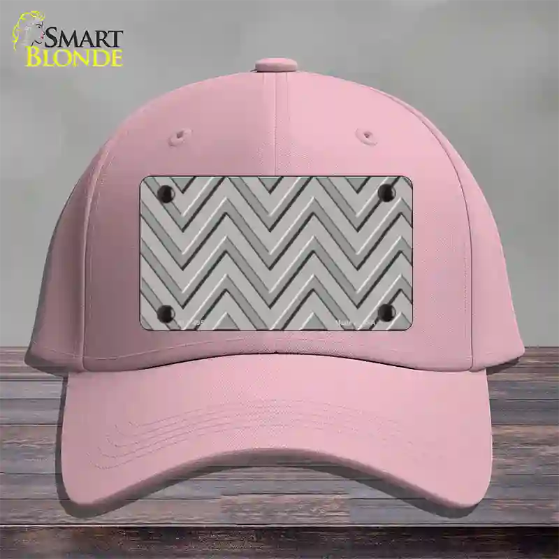 Grey Light Grey Large Chevron Novelty License Plate Hat Cotton / Pink