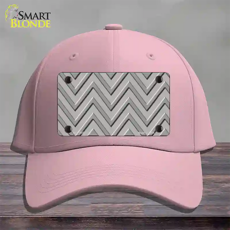 Grey Light Grey Large Chevron Novelty License Plate Hat Cotton / Pink