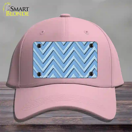 Light Blue Lighter Blue Large Chevron Novelty License Plate Hat Cotton / Pink