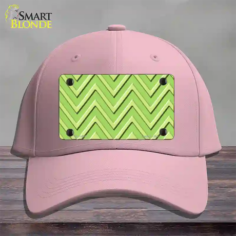 Lime Green Lighter Lime Green Large Chevron Novelty License Plate Hat Cotton / Pink