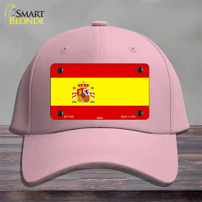 Spain Flag Novelty License Plate Hat Cotton / Pink