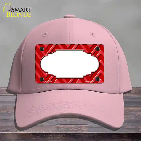 Red Light Red Large Scallop Chevron Novelty License Plate Hat Cotton / Pink