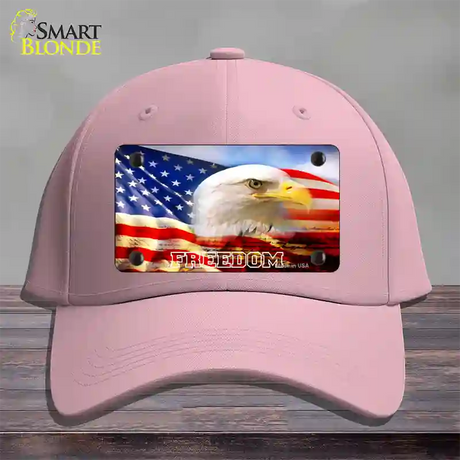 Freedom Bald Eagle Novelty License Plate Hat Cotton / Pink