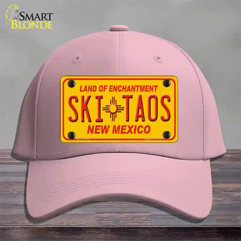 Ski Taos Yellow New Mexico Novelty License Plate Hat Cotton / Pink