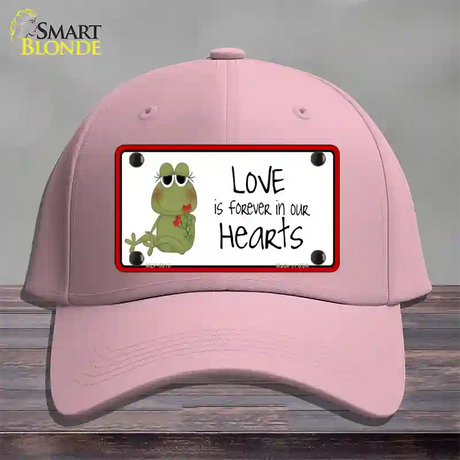 Love In Our Hearts Frog Novelty License Plate Hat Cotton / Pink