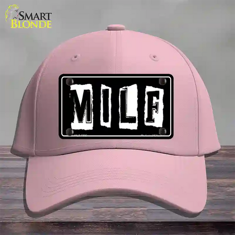 M.I.L.F Black Novelty License Plate Hat Cotton / Pink