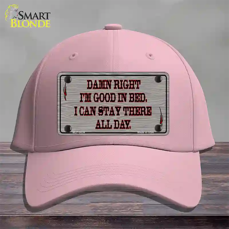 Im Good In Bed Novelty License Plate Hat Cotton / Pink