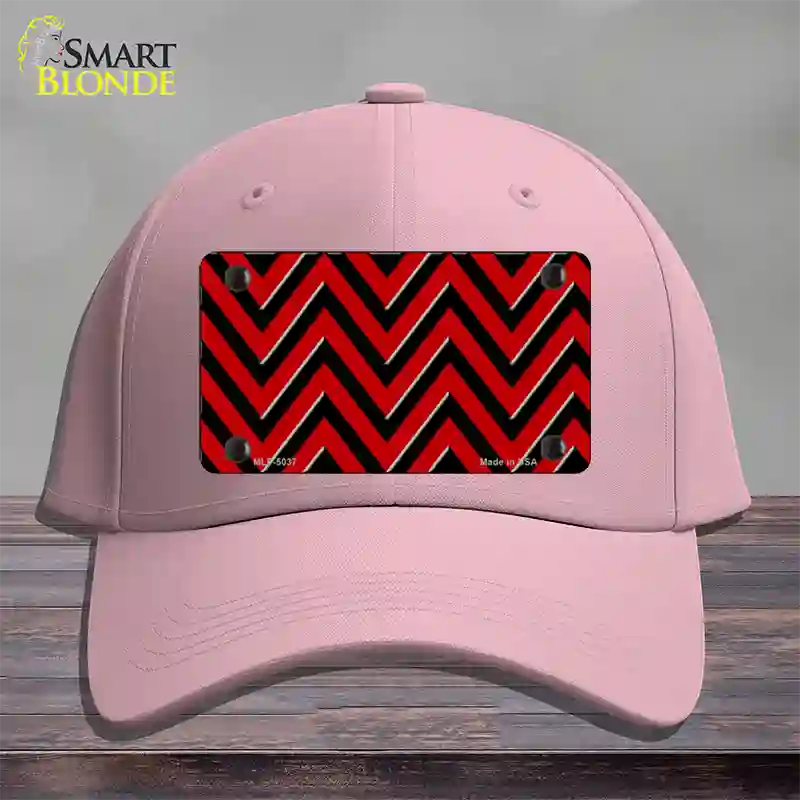 Red Black Chevron Novelty License Plate Hat Cotton / Pink