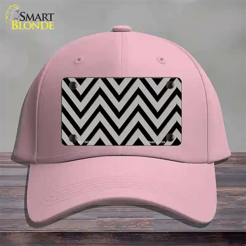 Grey Black Chevron Novelty License Plate Hat Cotton / Pink