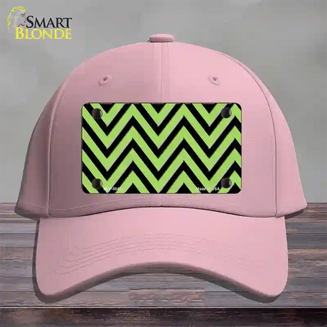 Lime Green Black Chevron Novelty License Plate Hat Cotton / Pink