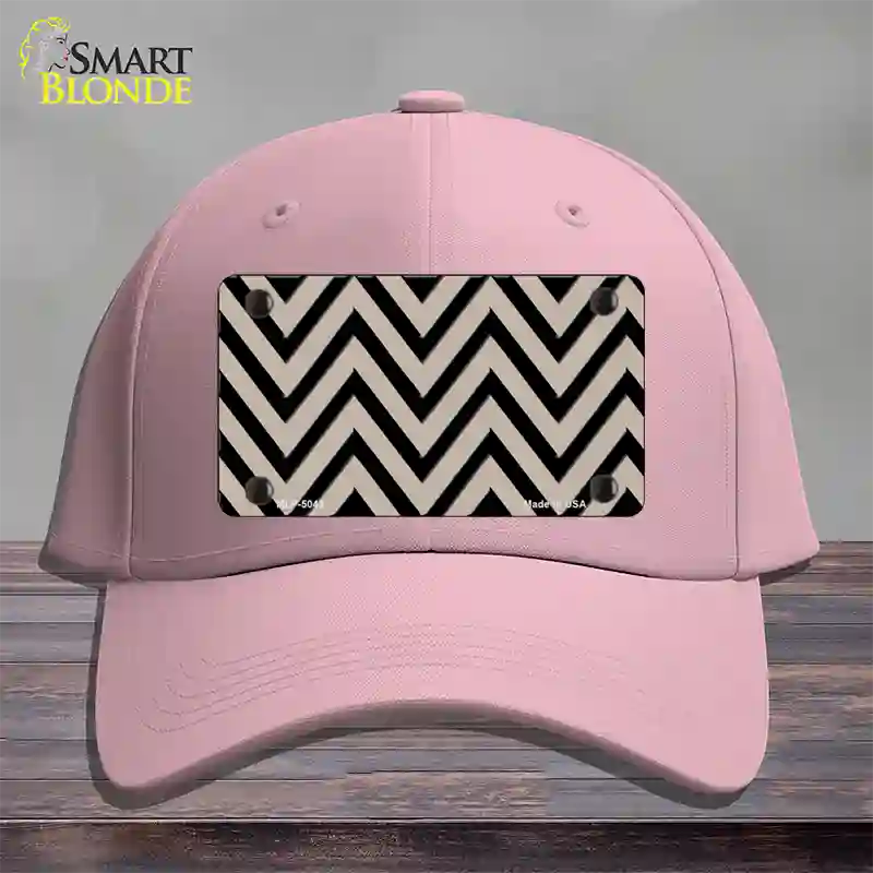 Tan Black Chevron Novelty License Plate Hat Cotton / Pink