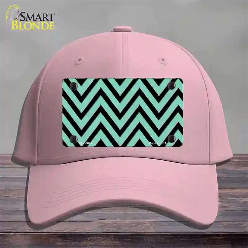 Mint Black Chevron Novelty License Plate Hat Cotton / Pink