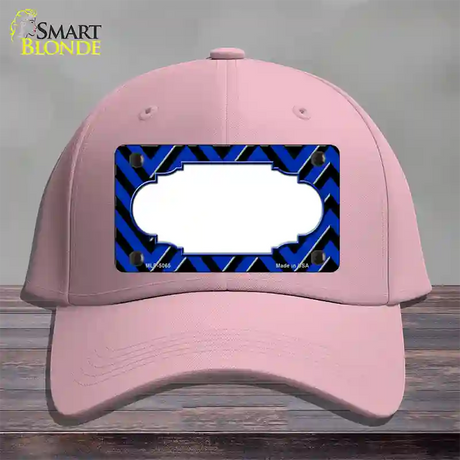 Blue Black Chevron Scallop Novelty License Plate Hat Cotton / Pink