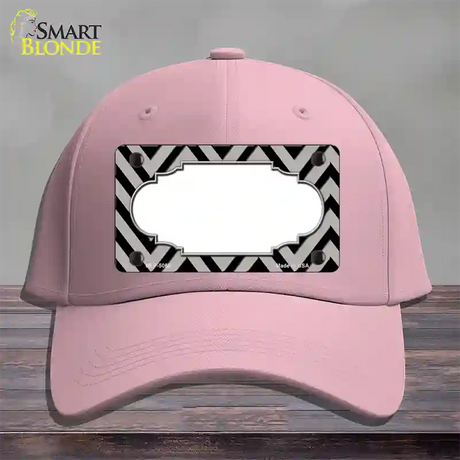 Grey Black Chevron Scallop Novelty License Plate Hat Cotton / Pink