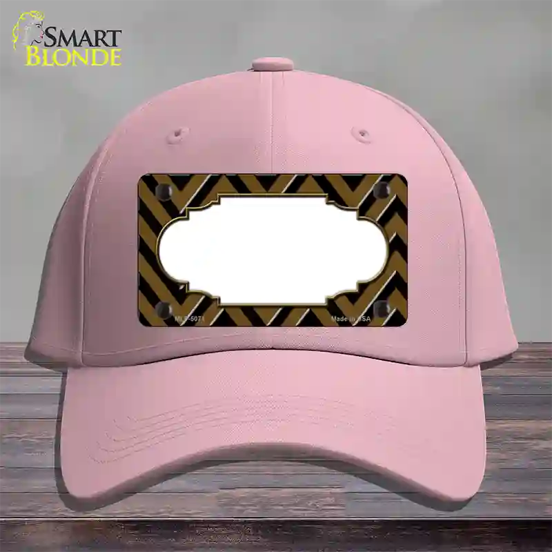 Brown Black Chevron Scallop Novelty License Plate Hat Cotton / Pink