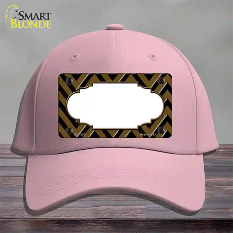 Brown Black Chevron Scallop Novelty License Plate Hat Cotton / Pink