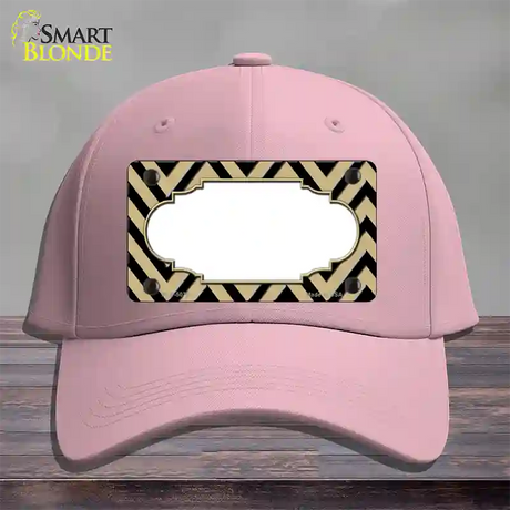 Gold Black Chevron Scallop Novelty License Plate Hat Cotton / Pink