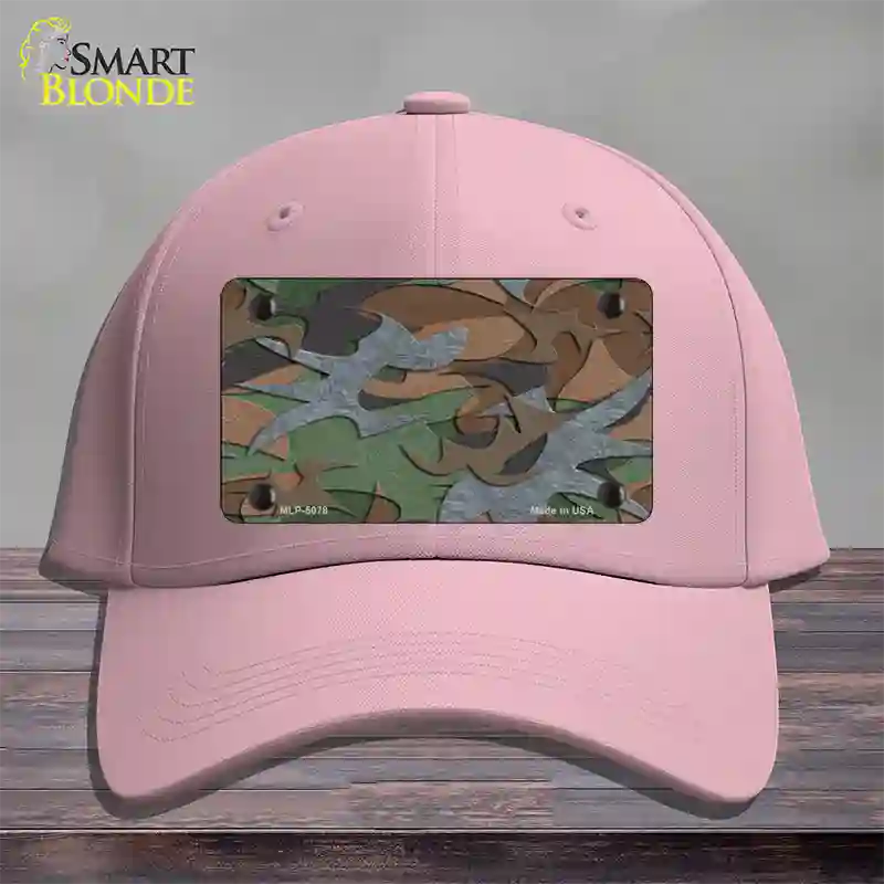 Textured Camouflage Novelty License Plate Hat Cotton / Pink