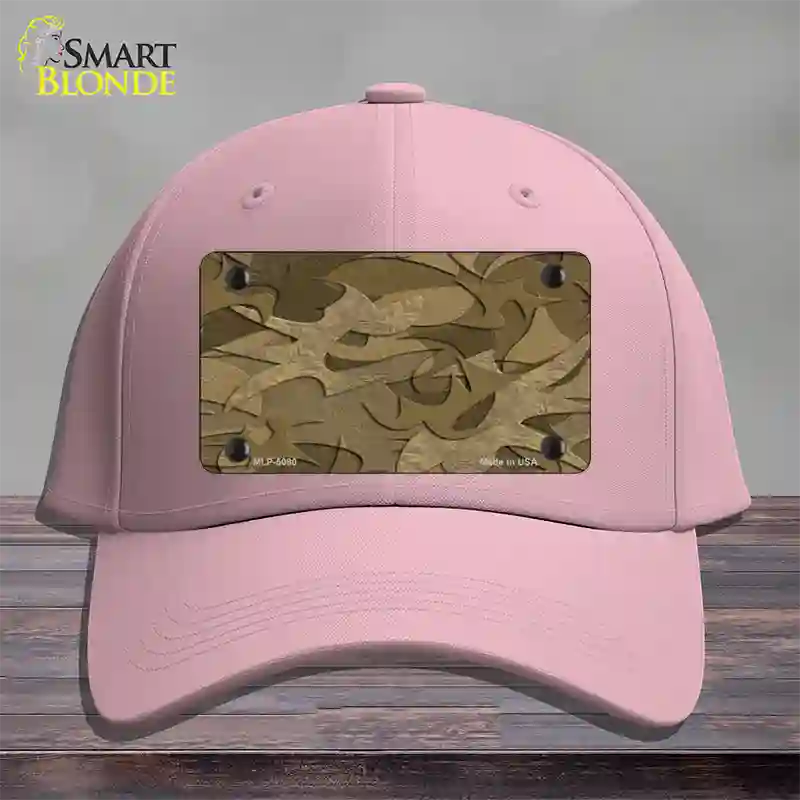 Brown Camouflage Novelty License Plate Hat Cotton / Pink