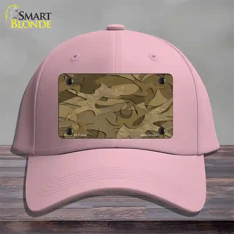 Brown Camouflage Novelty License Plate Hat Cotton / Pink