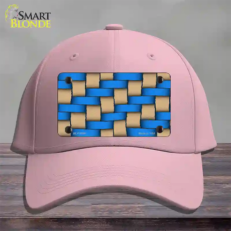 Weave Blue & Tan Novelty License Plate Hat Cotton / Pink