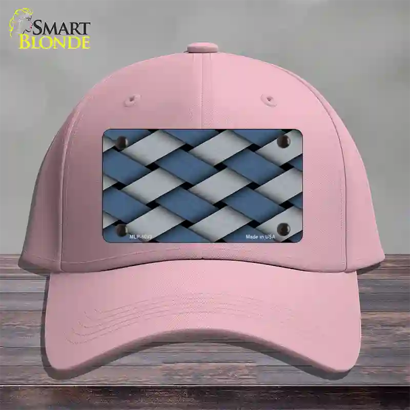 Weave Blue & Gray Novelty License Plate Hat Cotton / Pink