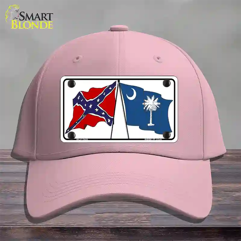 Confederate South Carolina State Flag Novelty License Plate Hat Cotton / Pink