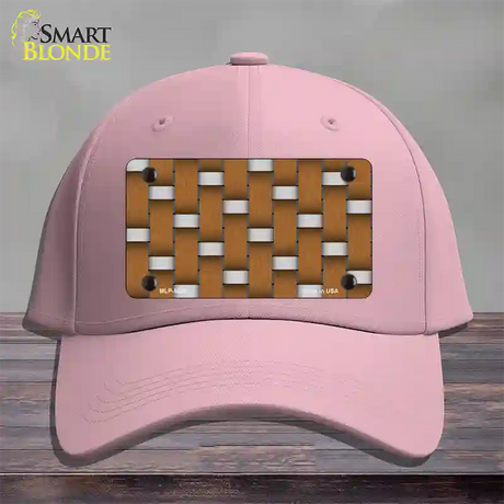 Weave Brown & Gray Novelty License Plate Hat Cotton / Pink