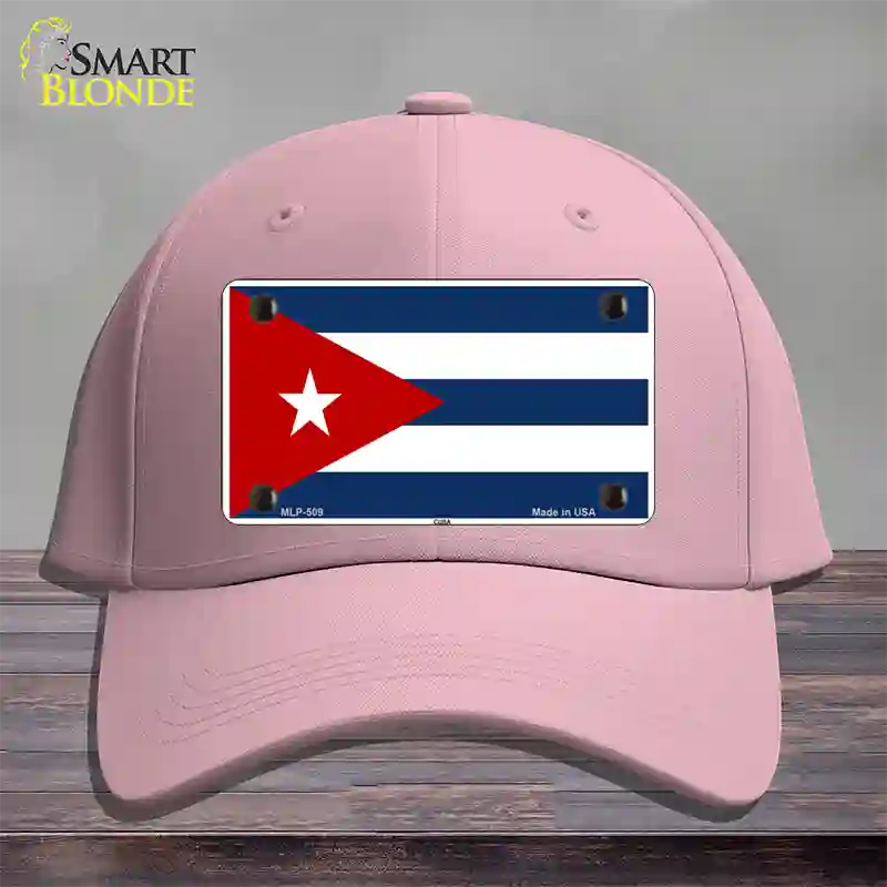 Cuba Flag Novelty License Plate Hat Cotton / Pink