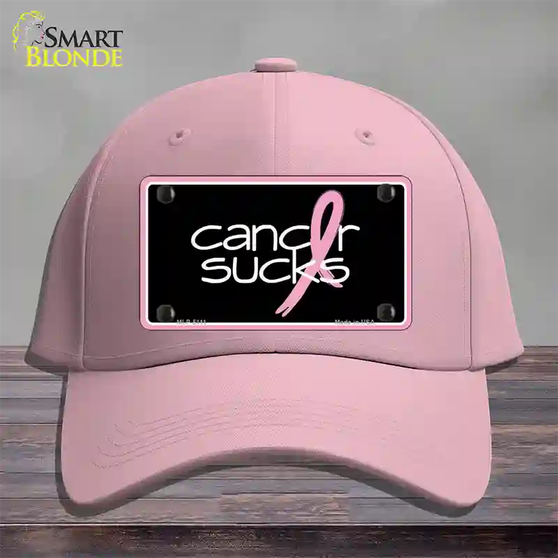 Cancer Sucks Novelty License Plate Hat Cotton / Pink