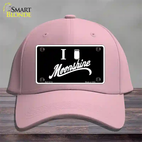 I Love Moonshine Novelty License Plate Hat Cotton / Pink