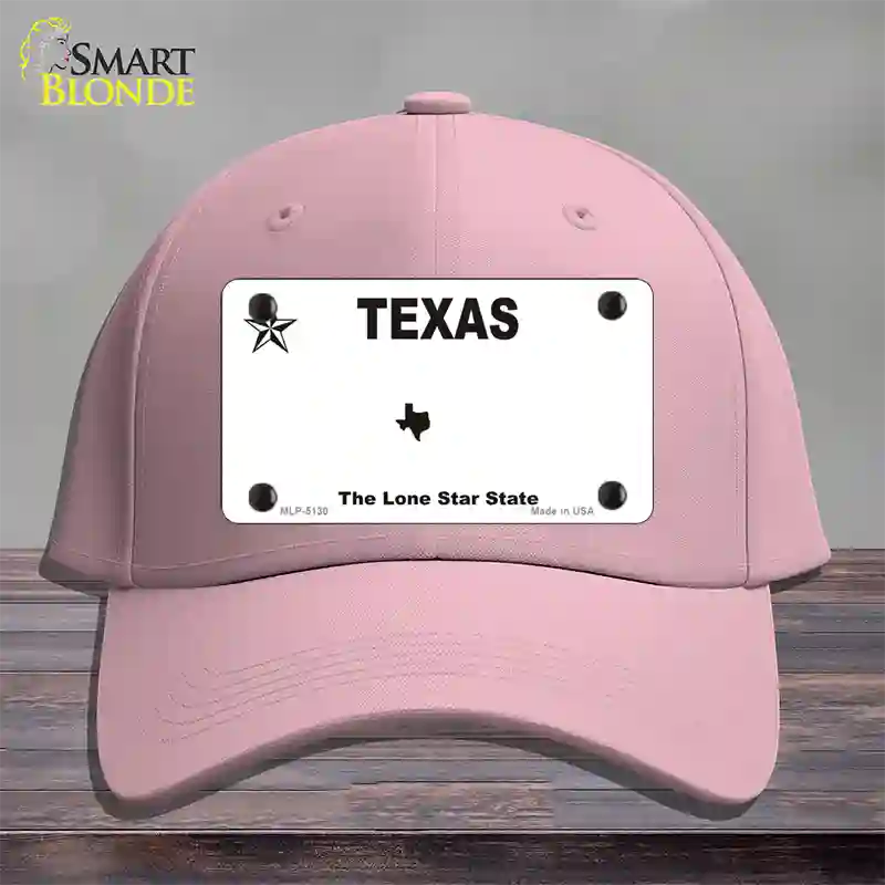 Texas White Blank Novelty License Plate Hat Cotton / Pink