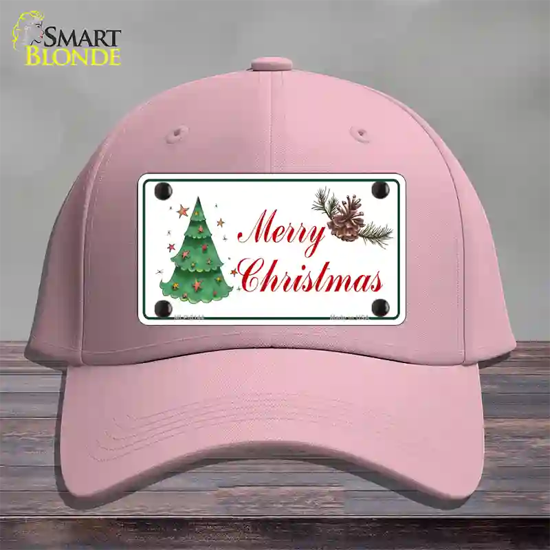 Merry Christmas Tree Novelty License Plate Hat Cotton / Pink