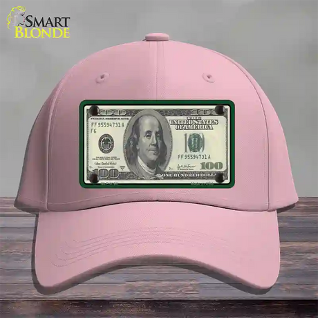 $100 Bill Novelty License Plate Hat Cotton / Pink