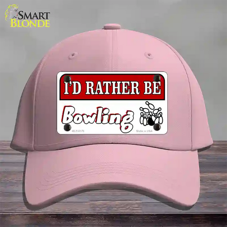 Rather Be Bowling Novelty License Plate Hat Cotton / Pink