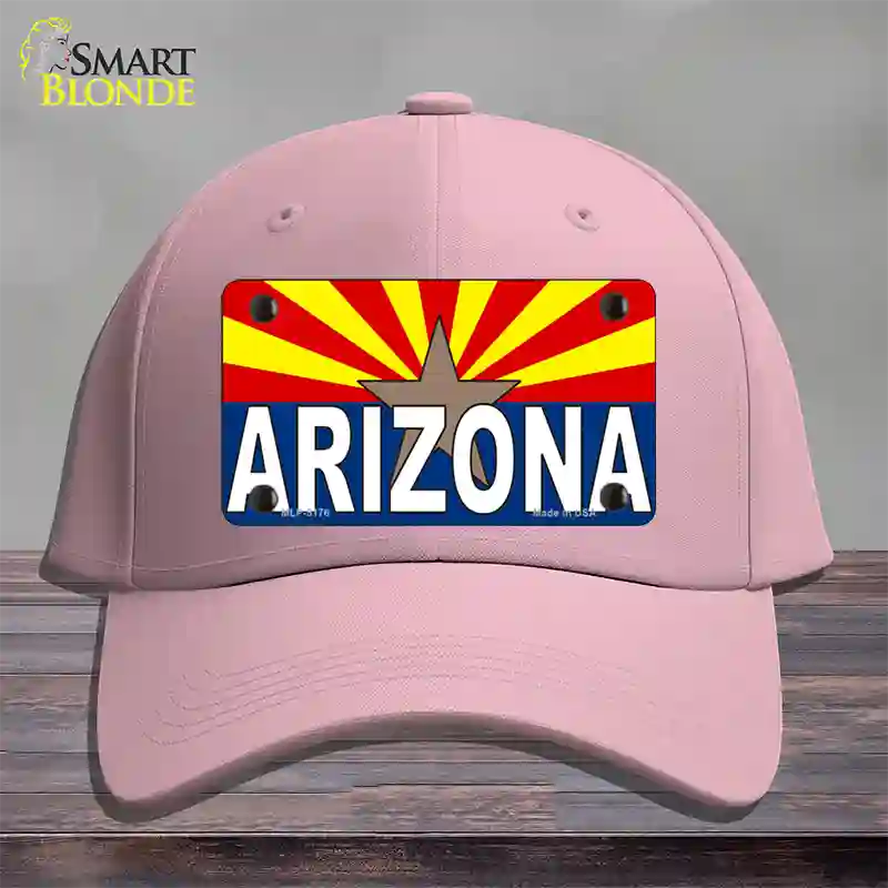 Arizona Flag White Arizona Novelty License Plate Hat Sign Cotton / Pink