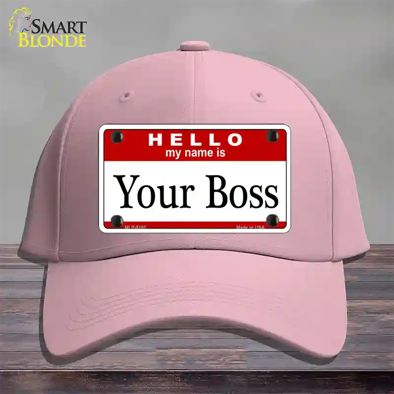 Your Boss Novelty License Plate Hat Cotton / Pink