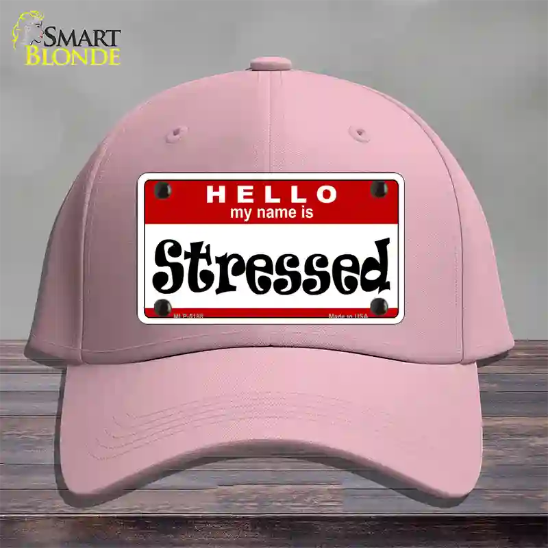 Stressed Novelty License Plate Hat Cotton / Pink