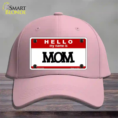 Mom Novelty License Plate Hat Cotton / Pink