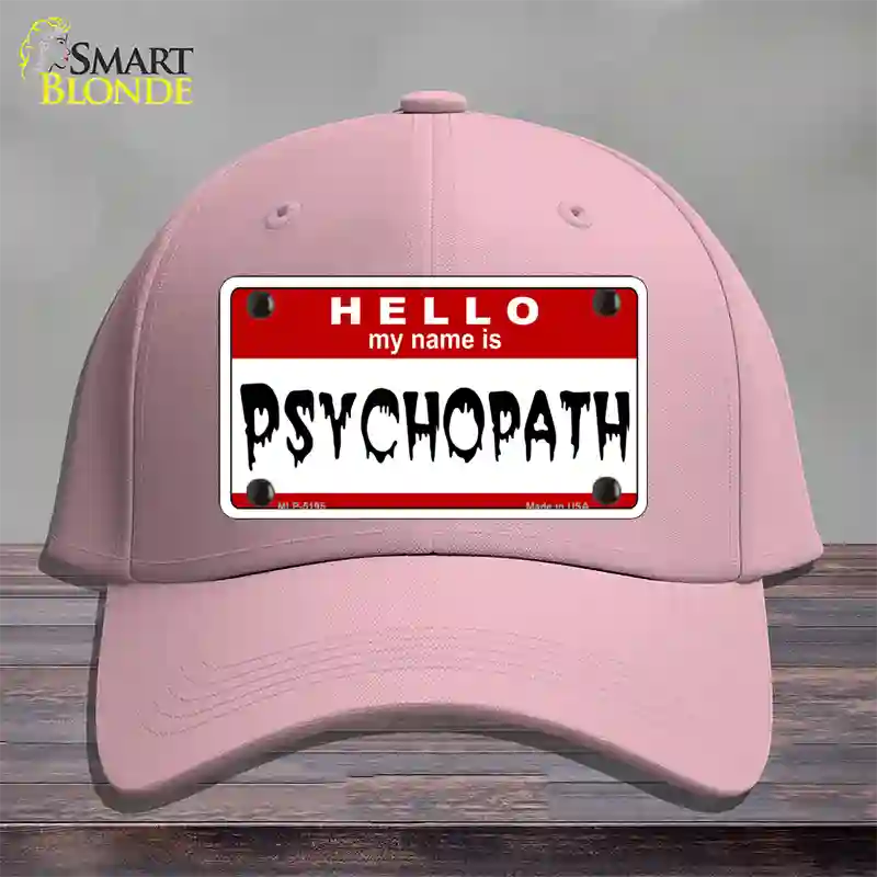 Psychopath Novelty License Plate Hat Cotton / Pink