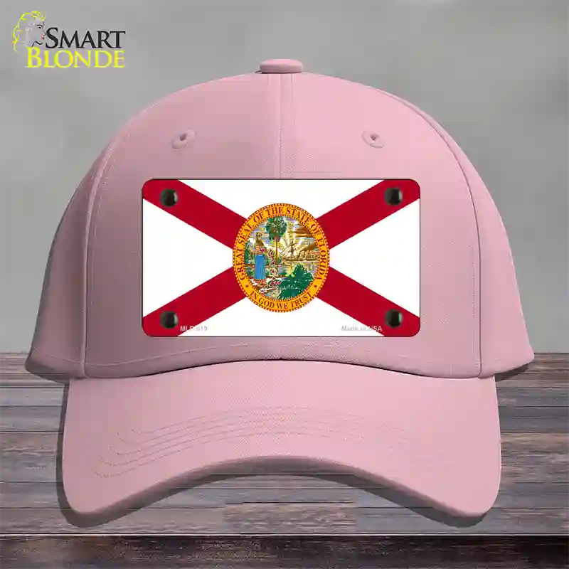 Florida State Flag Novelty License Plate Hat Cotton / Pink