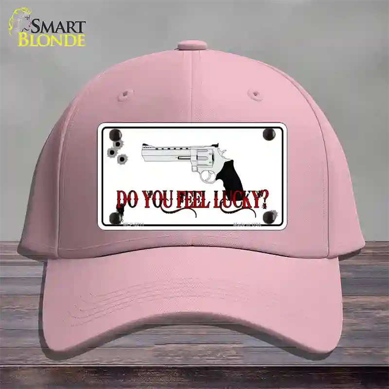 Do You Feel Lucky Novelty License Plate Hat Cotton / Pink